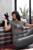 German Shepherd Night Photo Tee - Dog Portrait Graphic T-Shirt - Christian Dog Lover Tee - Encore2woNavyS
