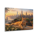 Ginger Cat Rooftop NYC Acrylic Print Modern Sunset Skyline Wall Art - Encore2wo30″ x 20″ (Horizontal)0.25''
