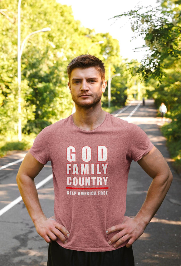 God Family Country Unisex T-Shirt - Encore2woHeather Midnight NavS