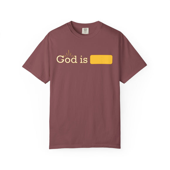 God Is Comfort Colors 1717 Minimalist Faith Statement Graphic Tee - Encore2woBlue JeanS