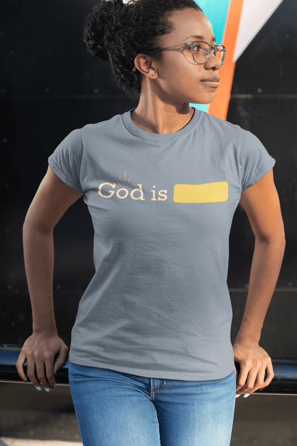 God Is Comfort Colors 1717 Minimalist Faith Statement Graphic Tee - Encore2woBlue JeanS