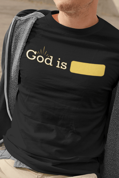 God Is Comfort Colors 1717 Minimalist Faith Statement Graphic Tee - Encore2woBlackS