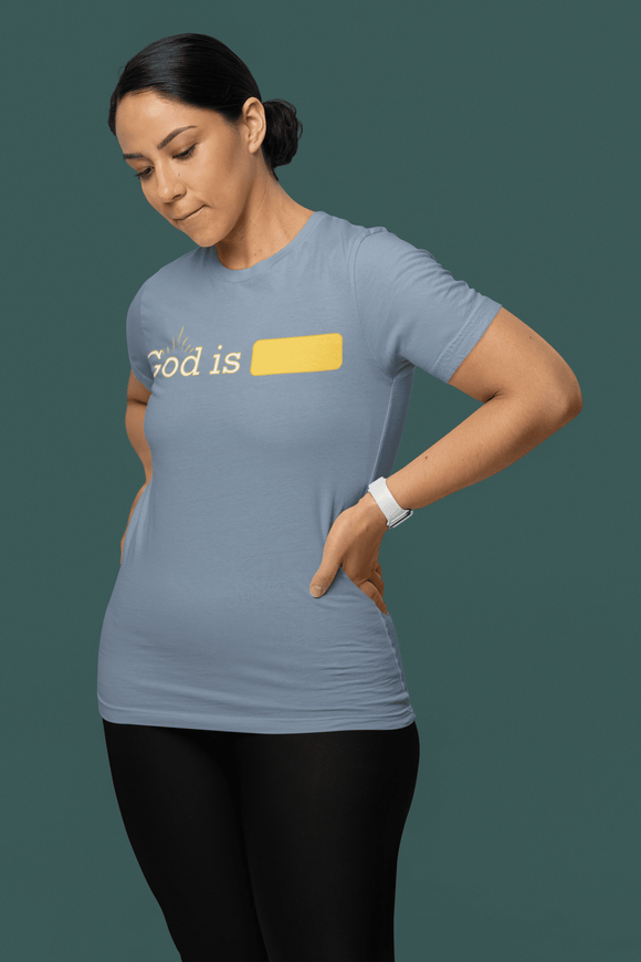 God Is Comfort Colors 1717 Minimalist Faith Statement Graphic Tee - Encore2woBlue JeanS