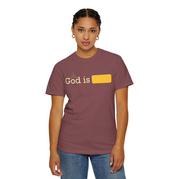 God Is Comfort Colors 1717 Minimalist Faith Statement Graphic Tee - Encore2woBlue JeanS