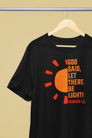 God Said Let There Be Light T-Shirt – Genesis 1:3 Inspirational Tee - Encore2woBlackS