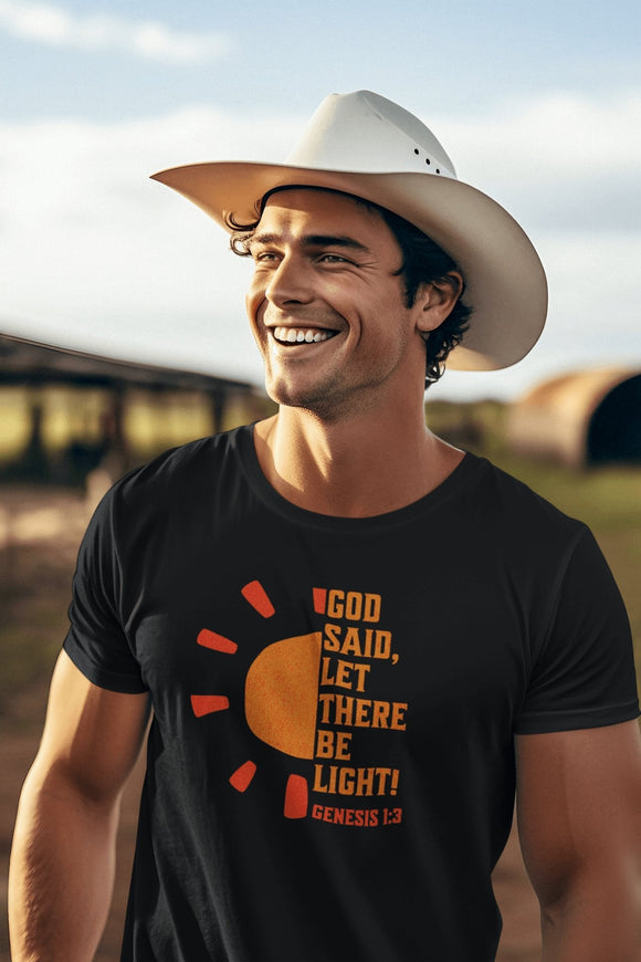God Said Let There Be Light T-Shirt – Genesis 1:3 Inspirational Tee - Encore2woBlackS