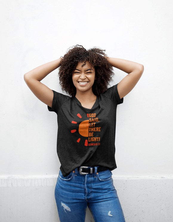 God Said Let There Be Light T-Shirt – Genesis 1:3 Inspirational Tee - Encore2woBlackS