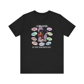 God Says Biblical Affirmations Tee Inspirational Faith Shirt - Encore2woBlackS