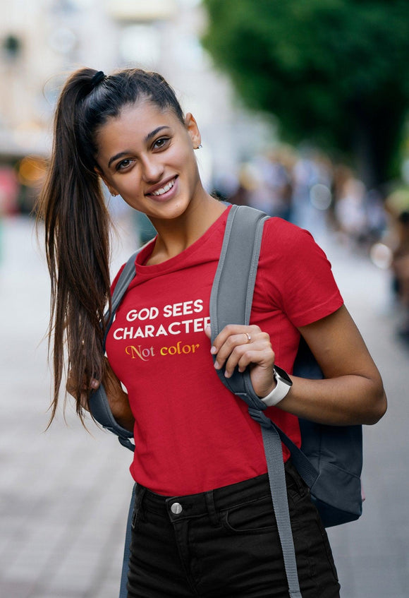 God Sees Character Not Color Unisex T-Shirt - Encore2woBlackXS