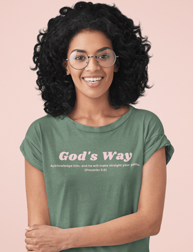 Gods Way Proverbs 3 6 Comfort Colors 1717 Christian Graphic Tee - Encore2woBlue SpruceS