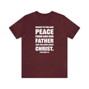 Grace and Peace Philemon 1:3 T-Shirt Bold Lettering Unisex Christian Shirt - Encore2woMaroonS