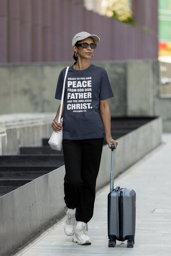 Grace and Peace Philemon 1:3 Unisex Christian T-Shirt - Encore2woBlackS