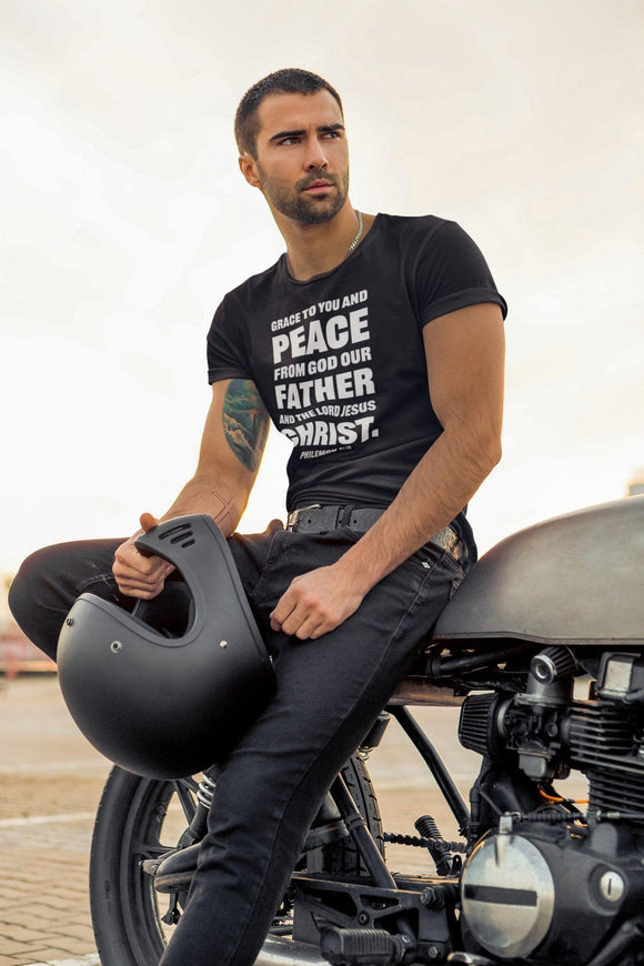 Grace and Peace Philemon 1:3 Unisex Christian T-Shirt - Encore2woNavyS