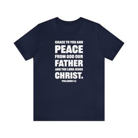 Grace and Peace Philemon 1:3 Unisex Christian T-Shirt - Encore2woNavyS