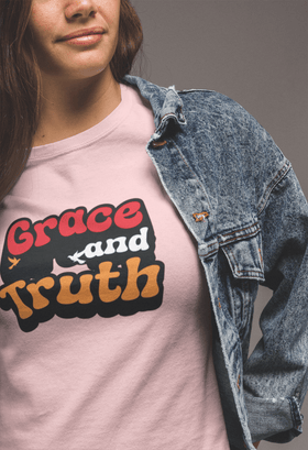 Grace and Truth Retro Christian Graphic Tee Dove Faith Shirt - Encore2woPinkS