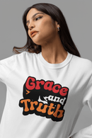Grace and Truth Retro Christian Graphic Tee Dove Faith Shirt - Encore2woWhiteS