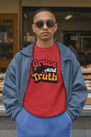 Grace and Truth Retro Christian Graphic Tee Dove Faith Shirt - Encore2woRedS