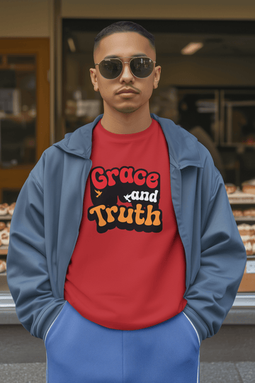 Grace and Truth Retro Christian Graphic Tee Dove Faith Shirt - Encore2woRedS