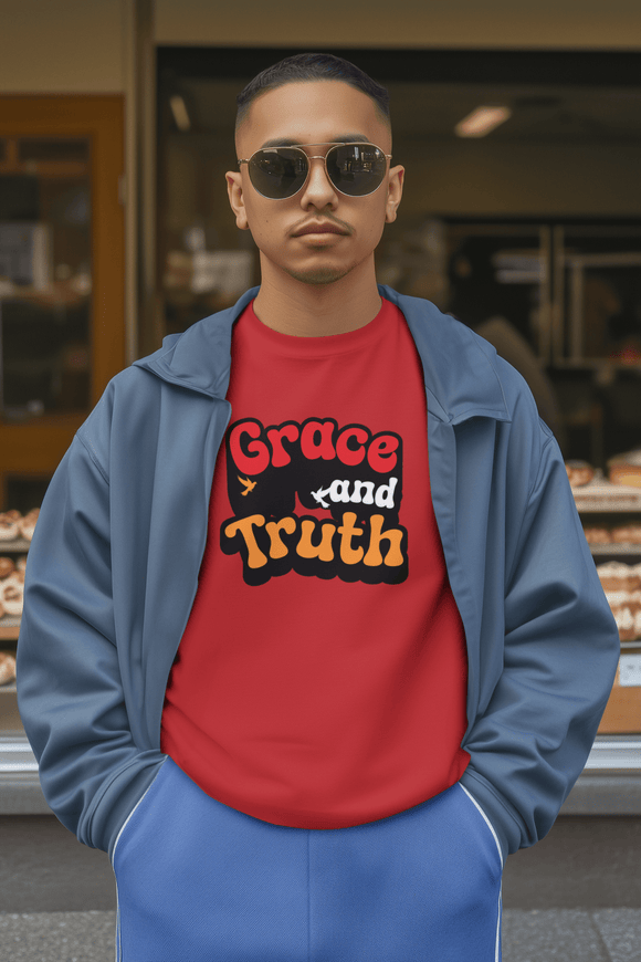 Grace and Truth Retro Christian Graphic Tee Dove Faith Shirt - Encore2woRedS