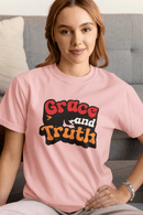 Grace and Truth Retro Christian Graphic Tee Dove Faith Shirt - Encore2woRedS