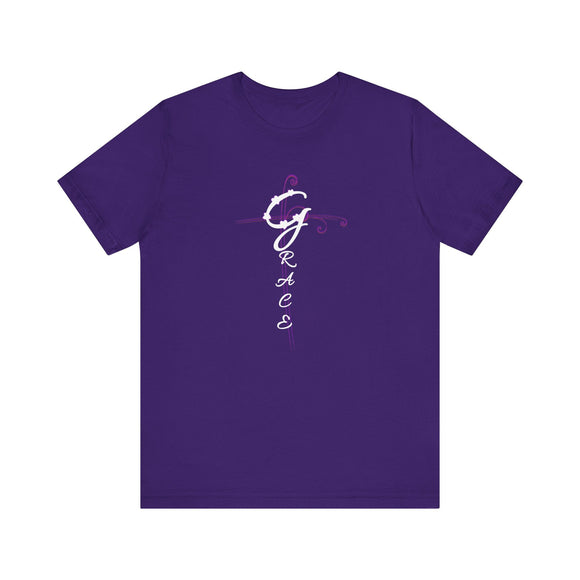 Grace Christian Vertical Typography T-Shirt - Encore2woBlackS