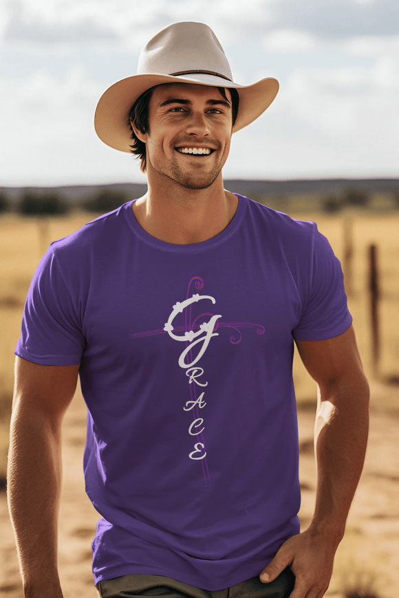 Grace Christian Vertical Typography T-Shirt - Encore2woBlackS