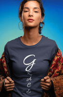 Grace Christian Vertical Typography T-Shirt - Encore2woBlackS