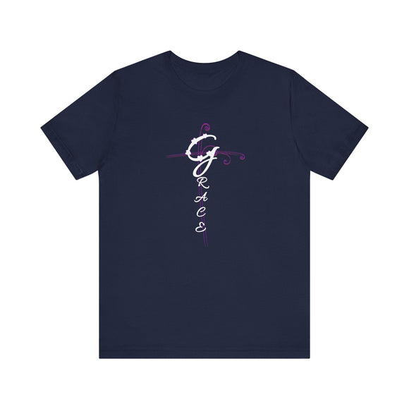Grace Christian Vertical Typography T-Shirt - Encore2woBlackS