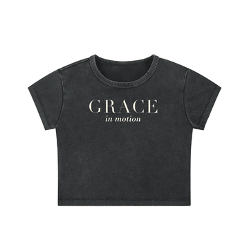 Grace in Motion Women’s Snow-Washed Crop Top - Encore2woBlackS