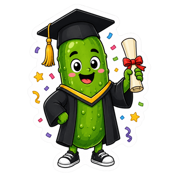 Graduating Pickle Sticker - 3 Pack - Encore2wo