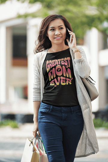 Greatest Mom Ever Retro Butterfly Graphic Tee Colorful Mother’s Day Gift Shirt - Encore2woBlackS