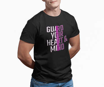 Guard Your Heart and Mind Philippians 4:7 Christian Scripture Tee - Encore2woBlackS