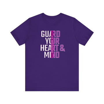 Guard Your Heart and Mind Philippians 4:7 Christian Scripture Tee - Encore2woTeam PurpleS