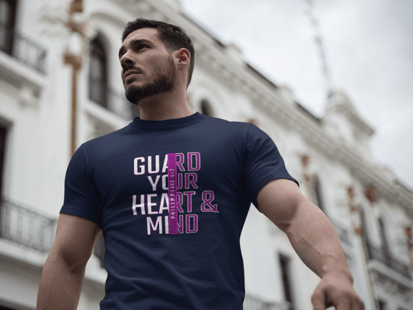Guard Your Heart and Mind Philippians 4:7 Christian Scripture Tee - Encore2woTeam PurpleS
