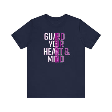 Guard Your Heart and Mind Philippians 4:7 Christian Scripture Tee - Encore2woNavyS