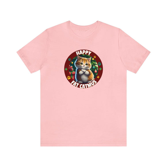 Happy Fat Catmus Unisex Funny Christmas T-Shirt - Encore2woPinkS