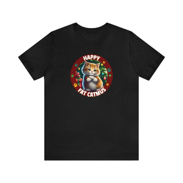 Happy Fat Catmus Unisex Funny Christmas T-Shirt - Encore2woBlackS