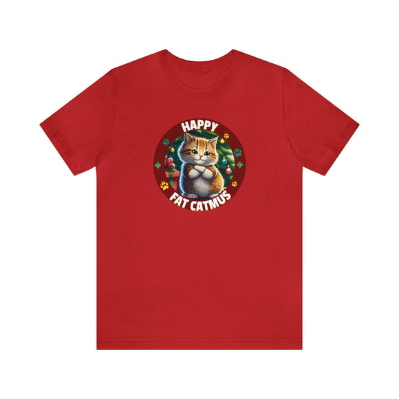 Happy Fat Catmus Unisex Funny Christmas T-Shirt - Encore2woRedS
