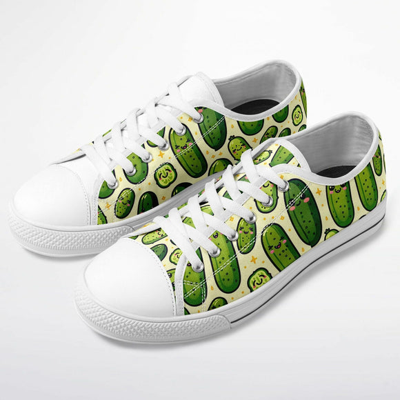 Happy Pickle Low Top Sneakers – Cute Pickle Canvas Shoes - Encore2woW 5 / M 3