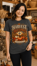 Harvest Blessings Psalm 126:5 Christian Fall T-Shirt Thanksgiving - Encore2woTeam PurpleS