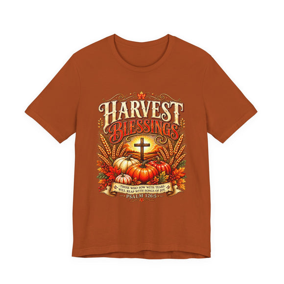 Harvest Blessings Psalm 126:5 Christian Fall T-Shirt Thanksgiving - Encore2woTeam PurpleS