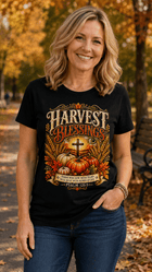 Harvest Blessings Psalm 126:5 Christian Fall T-Shirt Thanksgiving - Encore2woBlackS