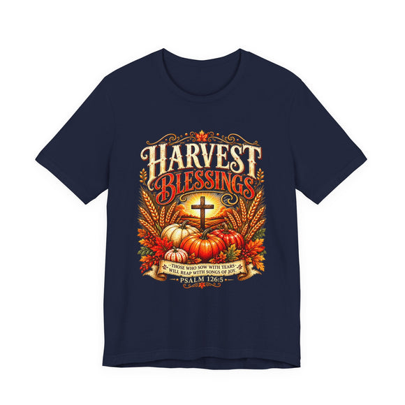 Harvest Blessings Psalm 126:5 Christian Fall T-Shirt Thanksgiving - Encore2woTeam PurpleS