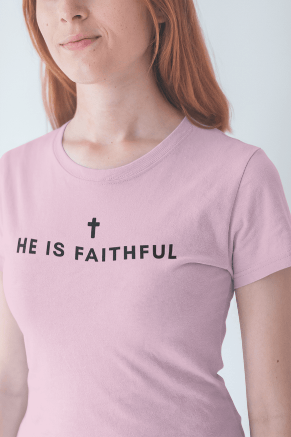 He Is Faithful Christian T-Shirt | Comfort Colors 1717 - Encore2woBlossomXL