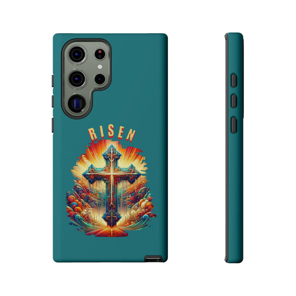 He Is Risen Christian Cross Phone Case for iPhone 15 & Samsung S23 - Encore2woSamsung Galaxy S23 UltraMatte