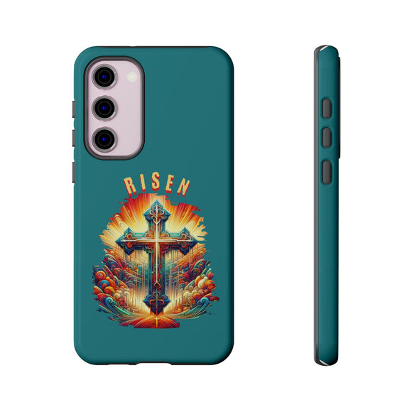 He Is Risen Christian Cross Phone Case for iPhone 15 & Samsung S23 - Encore2woSamsung Galaxy S23 PlusGlossy