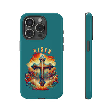 He Is Risen Christian Cross Phone Case for iPhone 15 & Samsung S23 - Encore2woiPhone 15 ProGlossy
