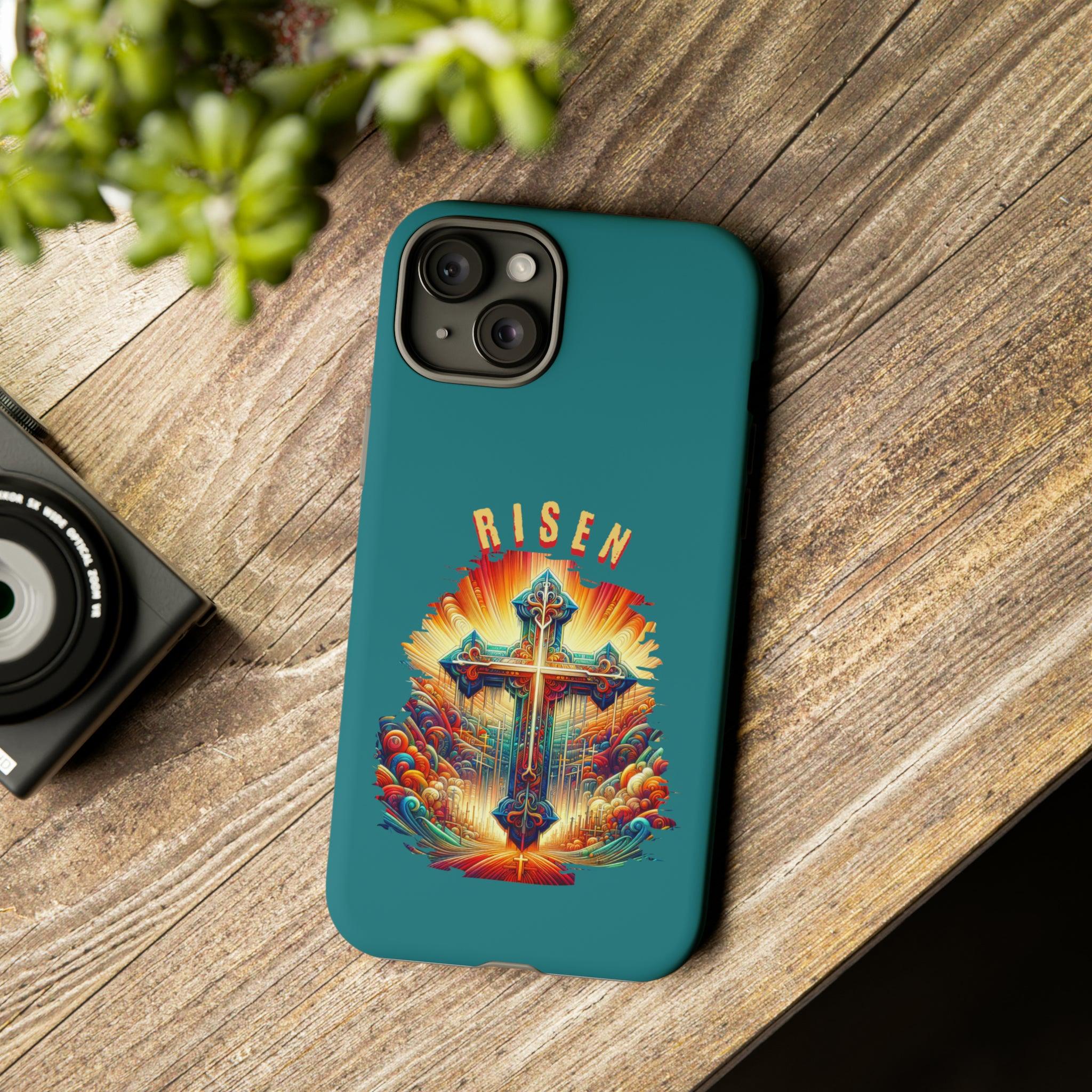 He is Risen Christian Cross Phone Case for iPhone 15 Series and Samsung S23 Series - Encore2woiPhone 15 Pro MaxMatte