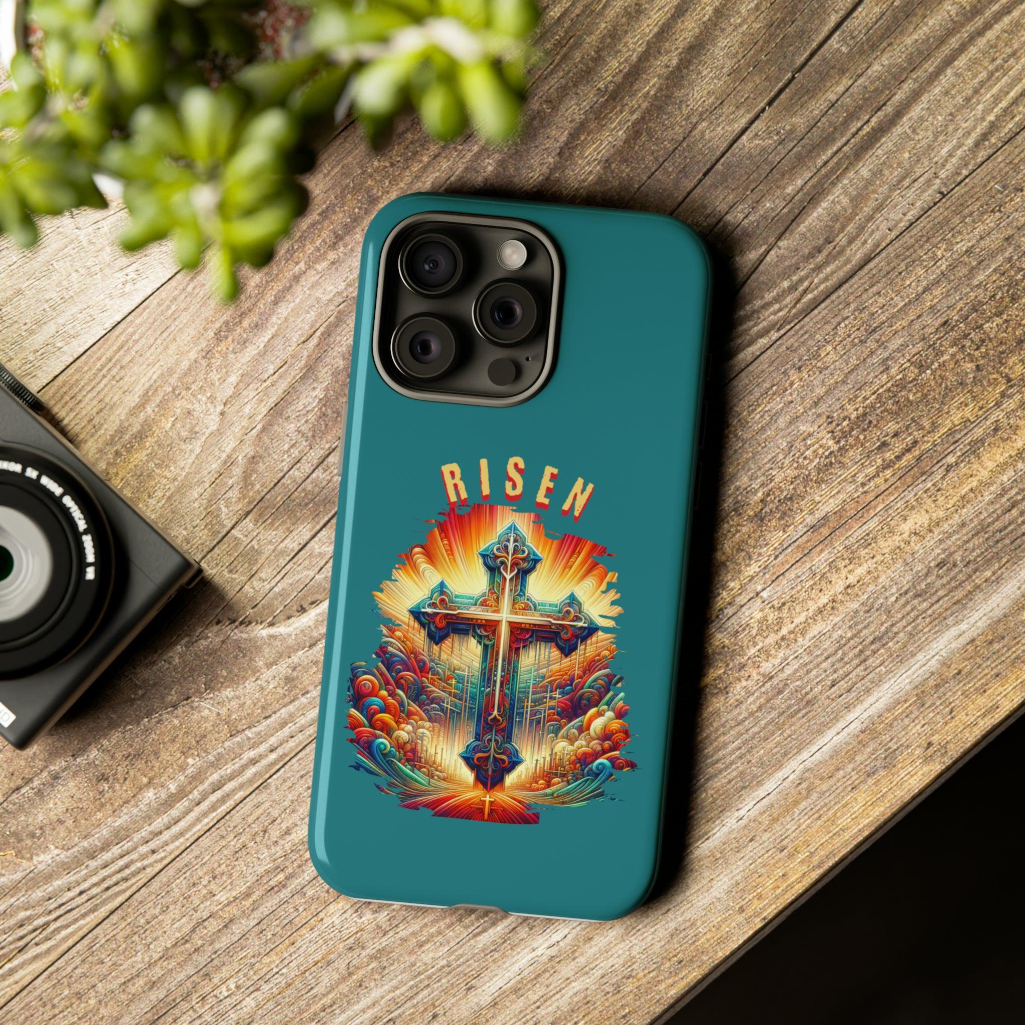 He is Risen Christian Cross Phone Case for iPhone 15 Series and Samsung S23 Series - Encore2woiPhone 15 Pro MaxMatte