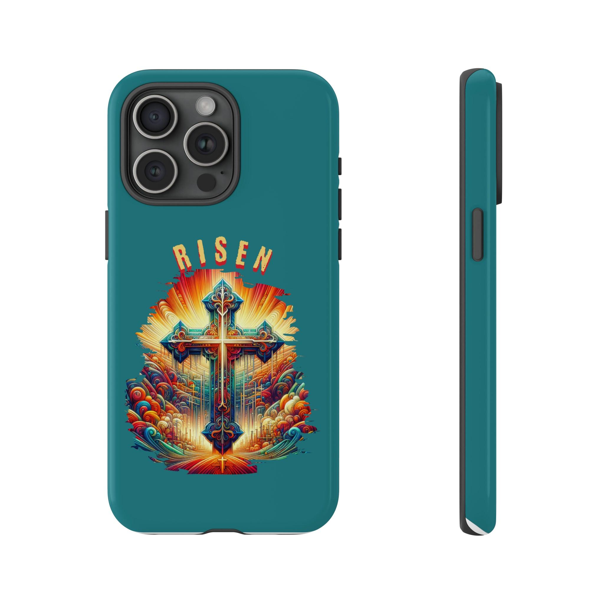 He is Risen Christian Cross Phone Case for iPhone 15 Series and Samsung S23 Series - Encore2woiPhone 15 Pro MaxGlossy